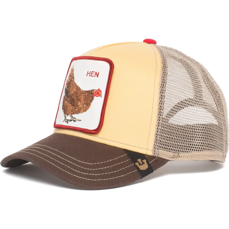 Boné trucker amarelo galinha Hen da Goorin Bros Caphunters pt