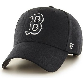 Boné curvo preto snapback com logo preto da Boston Red Sox MLB MVPde 47 Brand