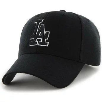 Boné curvo preto snapback com logo preto e branco da Los Angeles Dodgers MLB MVP da 47 Brand