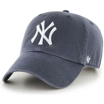 Boné curvo cinza denim da New York Yankees MLB Clean Up da 47 Brand