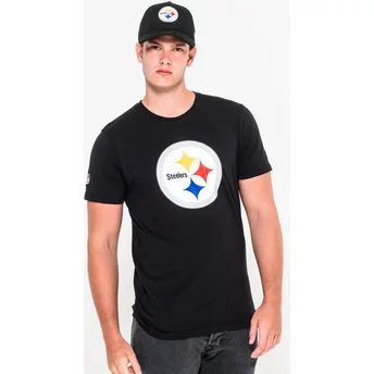 Camiseta de manga curta preto da Pittsburgh Steelers NFL da New Era