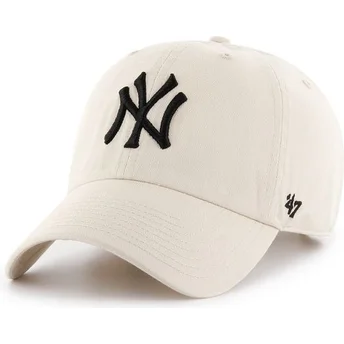 Boné curvo creme da New York Yankees MLB Clean Up da 47 Brand