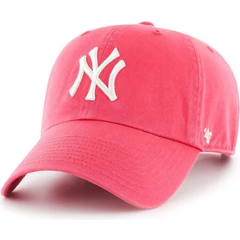 Boné curvo rosa chiclete da New York Yankees MLB Clean Up da 47 Brand