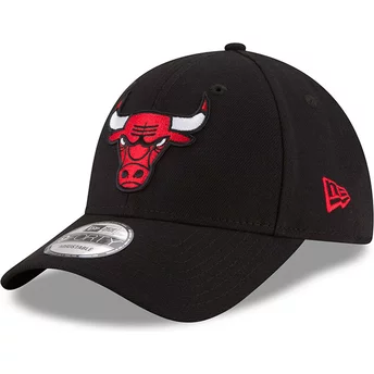Boné curvo preto ajustável 9FORTY The League da Chicago Bulls NBA da New Era