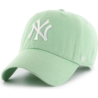 Boné curvo verde claro da New York Yankees MLB Clean Up da 47 Brand