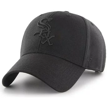 Boné curvo preto snapback com logo preto da Chicago White Sox MLB MVP da 47 Brand