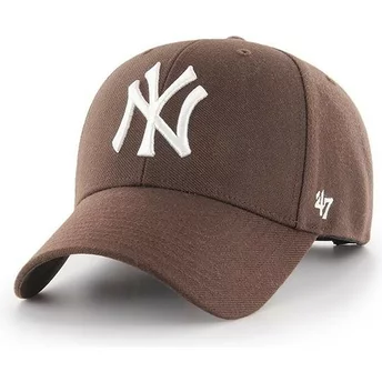 Boné curvo castanho snapback da New York Yankees MLB MVP da 47 Brand