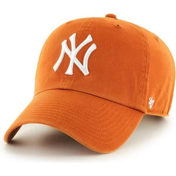 Boné curvo laranja da New York Yankees MLB Clean Up da 47 Brand