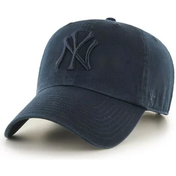 Boné curvo azul marinho com logo azul marinho da New York Yankees MLB Clean Up da 47 Brand