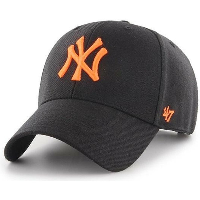 bone-curvo-preto-snapback-com-logo-laranja-da-new-york-yankees-mlb-mvp-da-47-brand