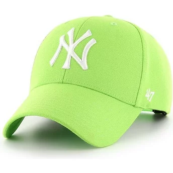 Boné curvo verde limão snapback da New York Yankees MLB MVP da 47 Brand