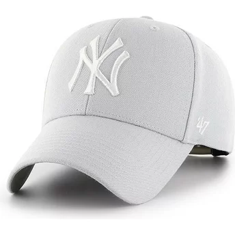 Boné curvo cinza prata snapback da New York Yankees MLB MVP da 47 Brand