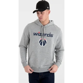 Moletom com capuz cinza Pullover Hoody da Washington Wizards NBA da New Era