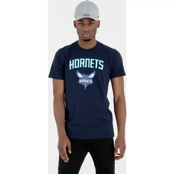 Camiseta de manga curta azul marinho da Charlotte Hornets NBA da New Era