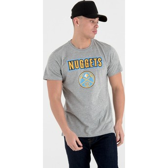 Camiseta de manga curta cinza da Denver Nuggets NBA da New Era