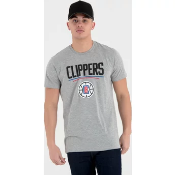 Camiseta de manga curta cinza da Los Angeles Clippers NBA da New Era