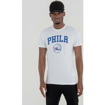 Camiseta de manga curta branco da Philadelphia 76ers NBA da New Era