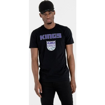 Camiseta de manga curta preto da Sacramento Kings NBA da New Era