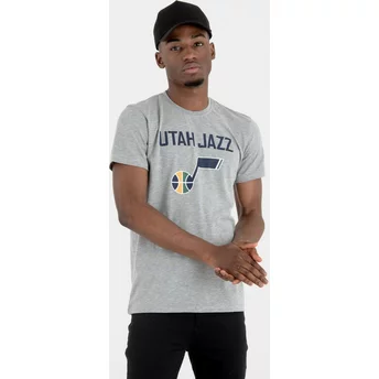 Camiseta de manga curta cinza da Utah Jazz NBA da New Era