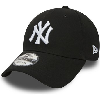Boné curvo preto ajustável 9FORTY Essential da New York Yankees MLB da New Era