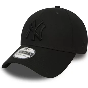 Boné curvo preto justo com logo preto 39THIRTY Classic da New York Yankees MLB da New Era