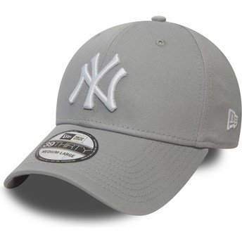 Boné curvo cinza justo 39THIRTY Classic da New York Yankees MLB da New Era