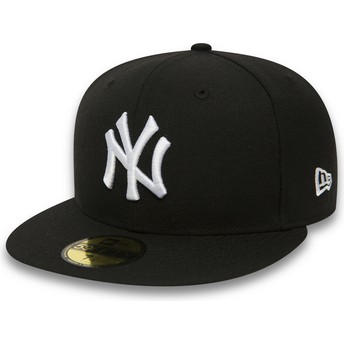 Boné plano preto justo 59FIFTY Essential da New York Yankees MLB da New Era