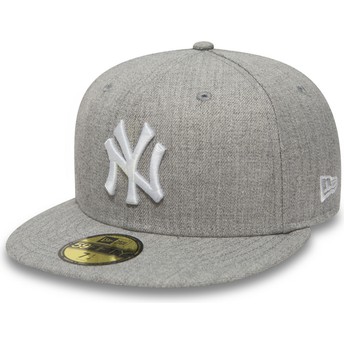Boné plano cinza justo 59FIFTY Essential da New York Yankees MLB da New Era