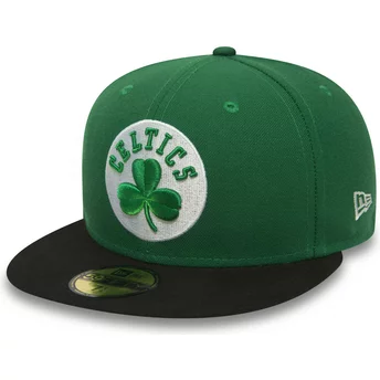 Boné plano verde justo 59FIFTY Essential da Boston Celtics NBA da New Era