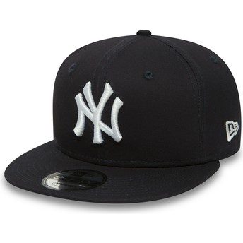 Boné plano azul marinho snapback 9FIFTY Essential da New York Yankees MLB da New Era