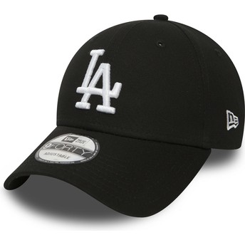 Boné curvo preto ajustável 9FORTY Essential da Los Angeles Dodgers MLB da New Era