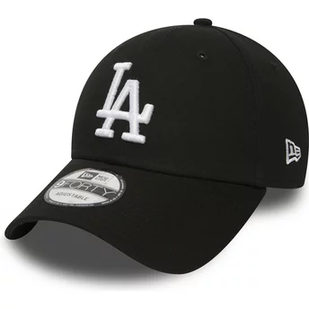 Boné curvo preto ajustável 9FORTY Essential da Los Angeles Dodgers MLB da New Era