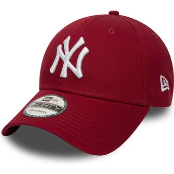 Boné curvo vermelho cardenal ajustável 9FORTY Essential da New York Yankees MLB da New Era