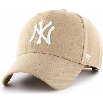 Boné curvo bege snapback da New York Yankees MLB MVP da 47 Brand