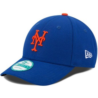 Boné curvo azul ajustável 9FORTY The League da New York Mets MLB da New Era