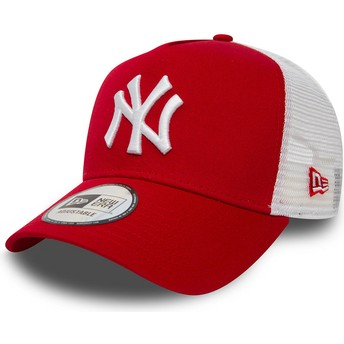 Boné trucker vermelho Clean A Frame 2 da New York Yankees MLB da New Era