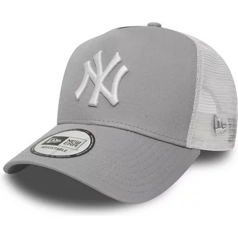 Boné trucker cinza Clean A Frame 2 da New York Yankees MLB da New Era