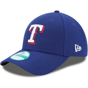 Boné curvo azul ajustável 9FORTY The League da Texas Rangers MLB da New Era