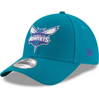 Boné curvo azul ajustável 9FORTY The League da Charlotte Hornets NBA da New Era