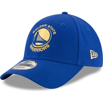 Boné curvo azul ajustável 9FORTY The League da Golden State Warriors NBA da New Era