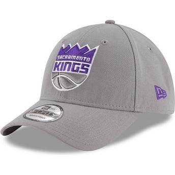 Boné curvo cinza ajustável 9FORTY The League da Sacramento Kings NBA da New Era