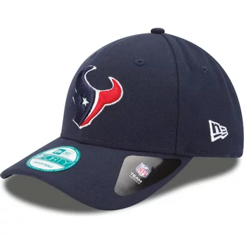 Boné curvo azul marinho ajustável 9FORTY The League da Houston Texans NFL da New Era
