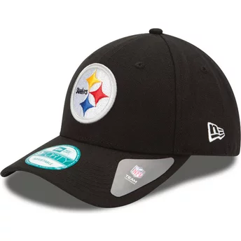Boné curvo preto ajustável 9FORTY The League da Pittsburgh Steelers NFL da New Era