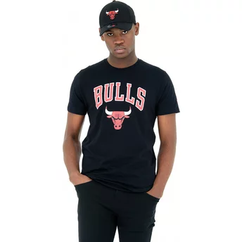 Camiseta de manga curta preto da Chicago Bulls NBA da New Era