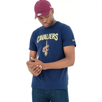 Camiseta de manga curta azul da Cleveland Cavaliers NBA da New Era
