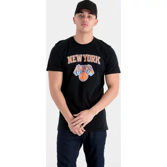 Camiseta de manga curta preto da New York Knicks NBA da New Era