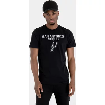 Camiseta de manga curta preto da San Antonio Spurs NBA da New Era