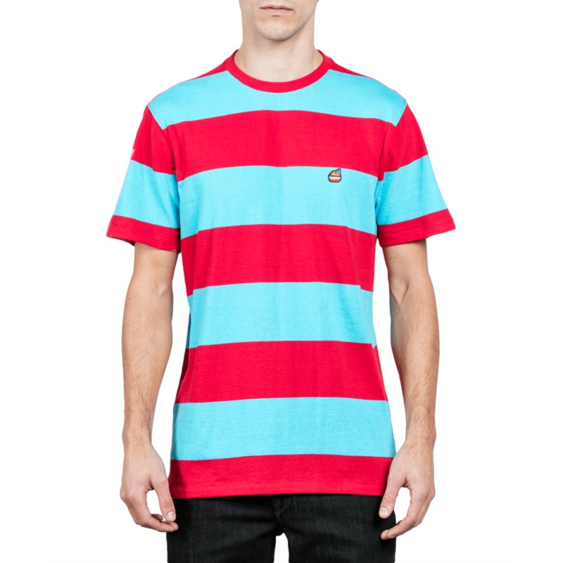 camiseta-manga-curta-azul-e-vermelho-burger-dusty-aqua-da-volcom