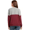 sweatshirt-vermelho-e-cinza-blocking-burgundy-da-volcom