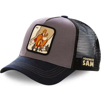 Boné trucker cinza e preto Yosemite Sam SAM2 Looney Tunes da Capslab